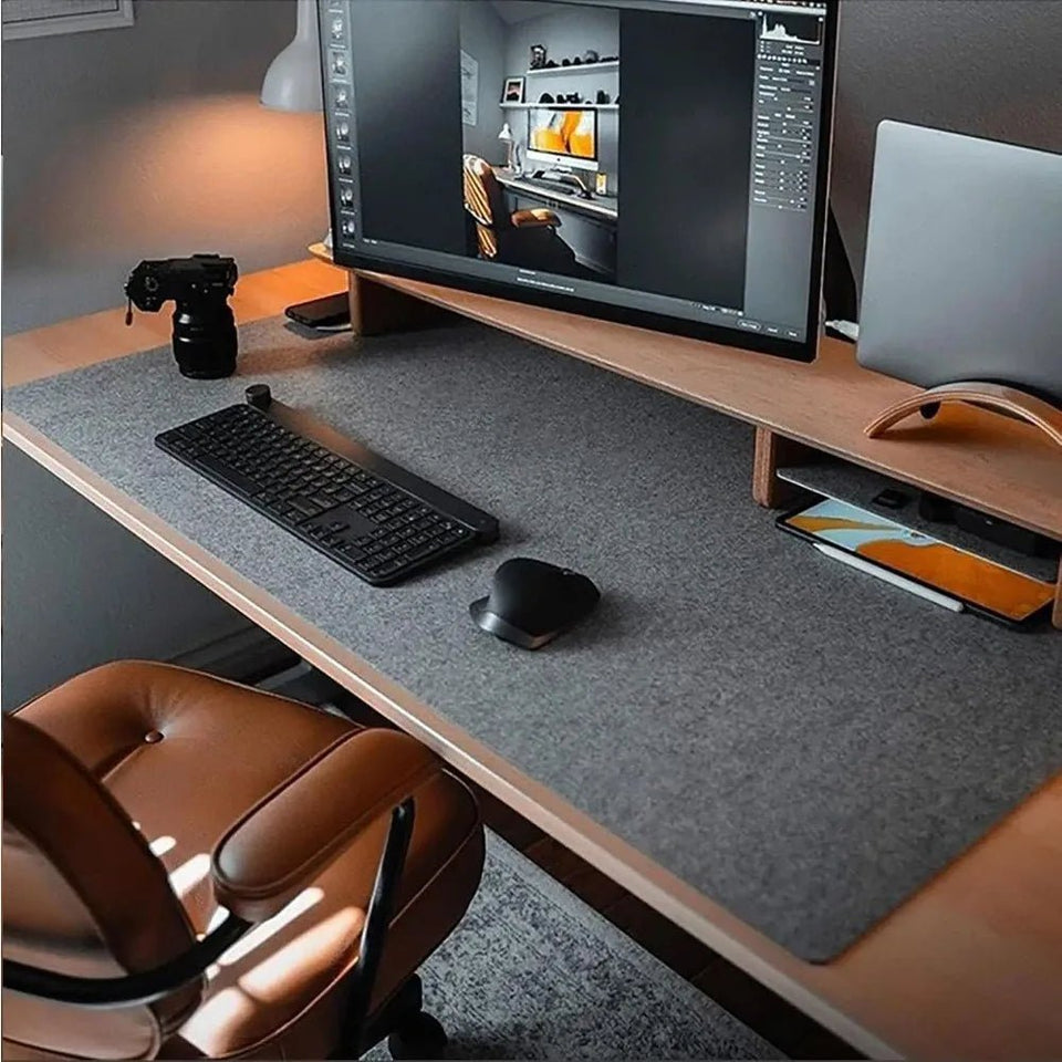 Felt Desk Mat Smooth Surface for Elegant Workspace Protection-Home Decor > Decorative Accessories-casanuva-casanuva
