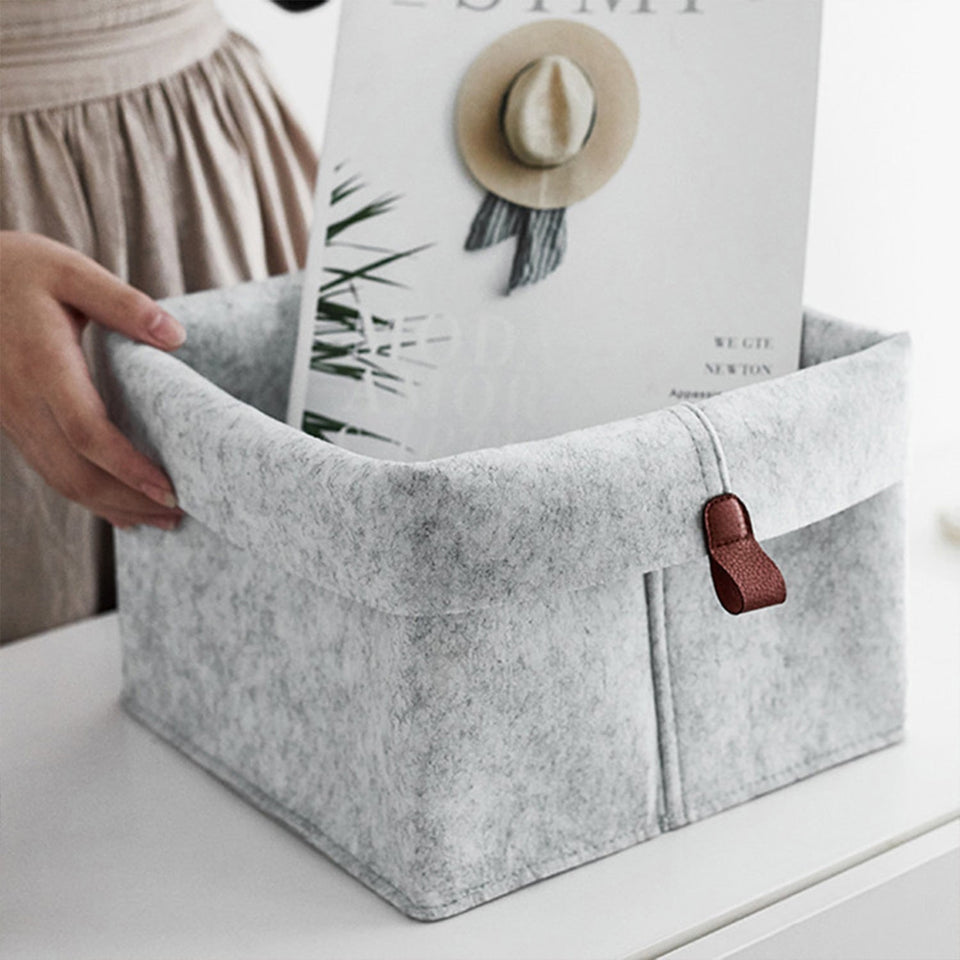 Felt Storage Basket Stylish Organizer for Tidy Interiors-Home Decor > Decorative Accessories-casanuva-casanuva