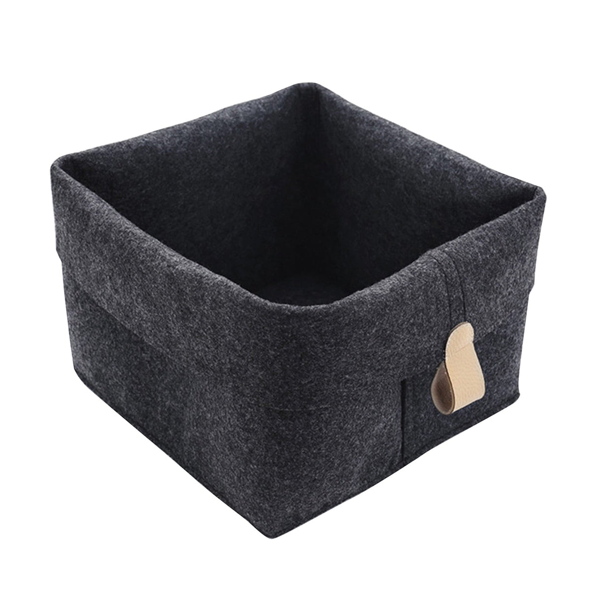 Felt Storage Basket Stylish Organizer for Tidy Interiors-Home Decor > Decorative Accessories-casanuva-Black-casanuva