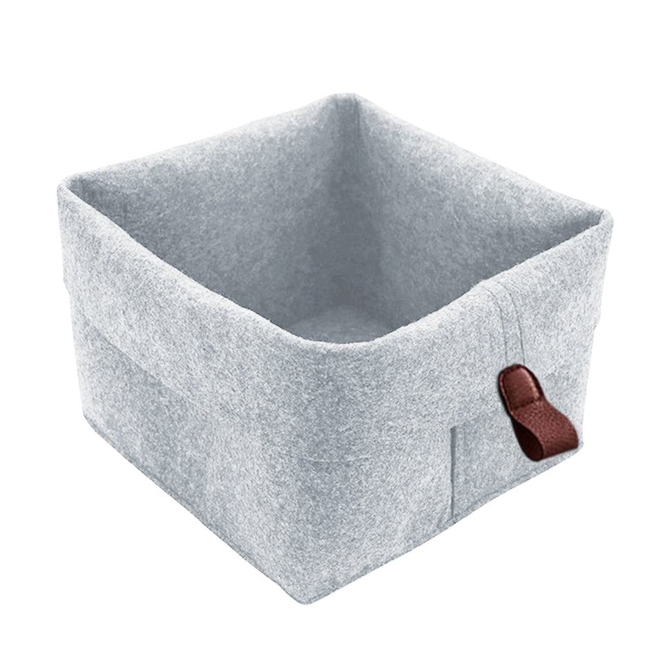 Felt Storage Basket Stylish Organizer for Tidy Interiors-Home Decor > Decorative Accessories-casanuva-Gray-casanuva