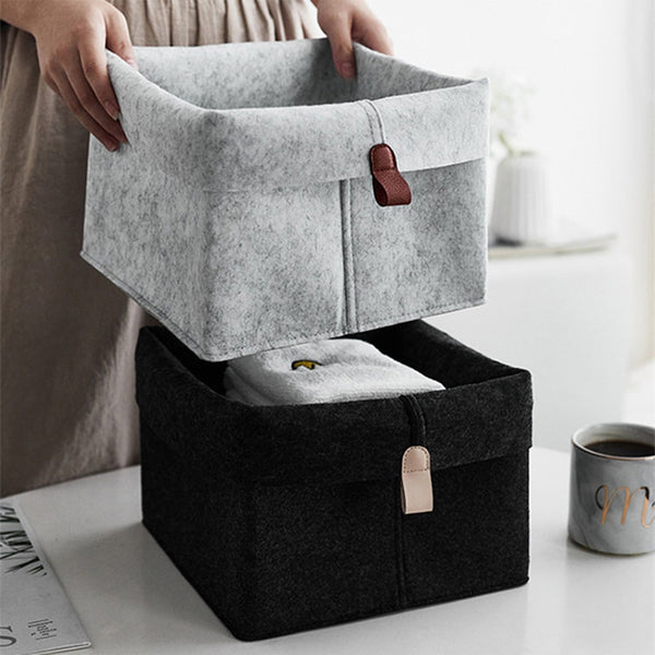 Felt Storage Basket Stylish Organizer for Tidy Interiors-Home Decor > Decorative Accessories-casanuva-Set of 2 pieces-casanuva
