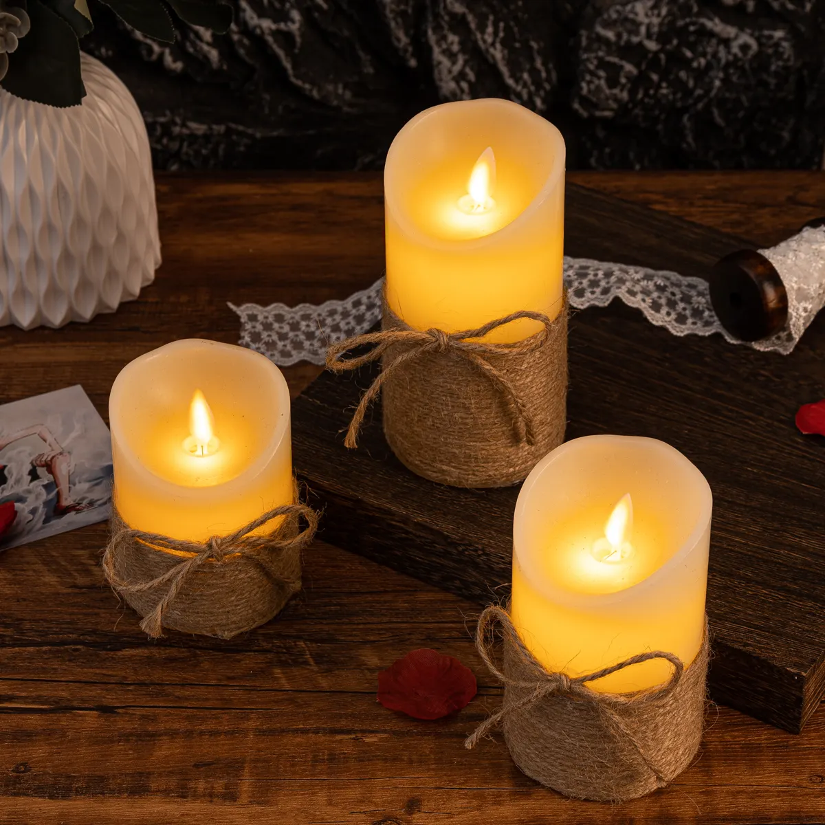 Flameless LED Block Candles-Home Decor > Decorative Accessories-casanuva-casanuva