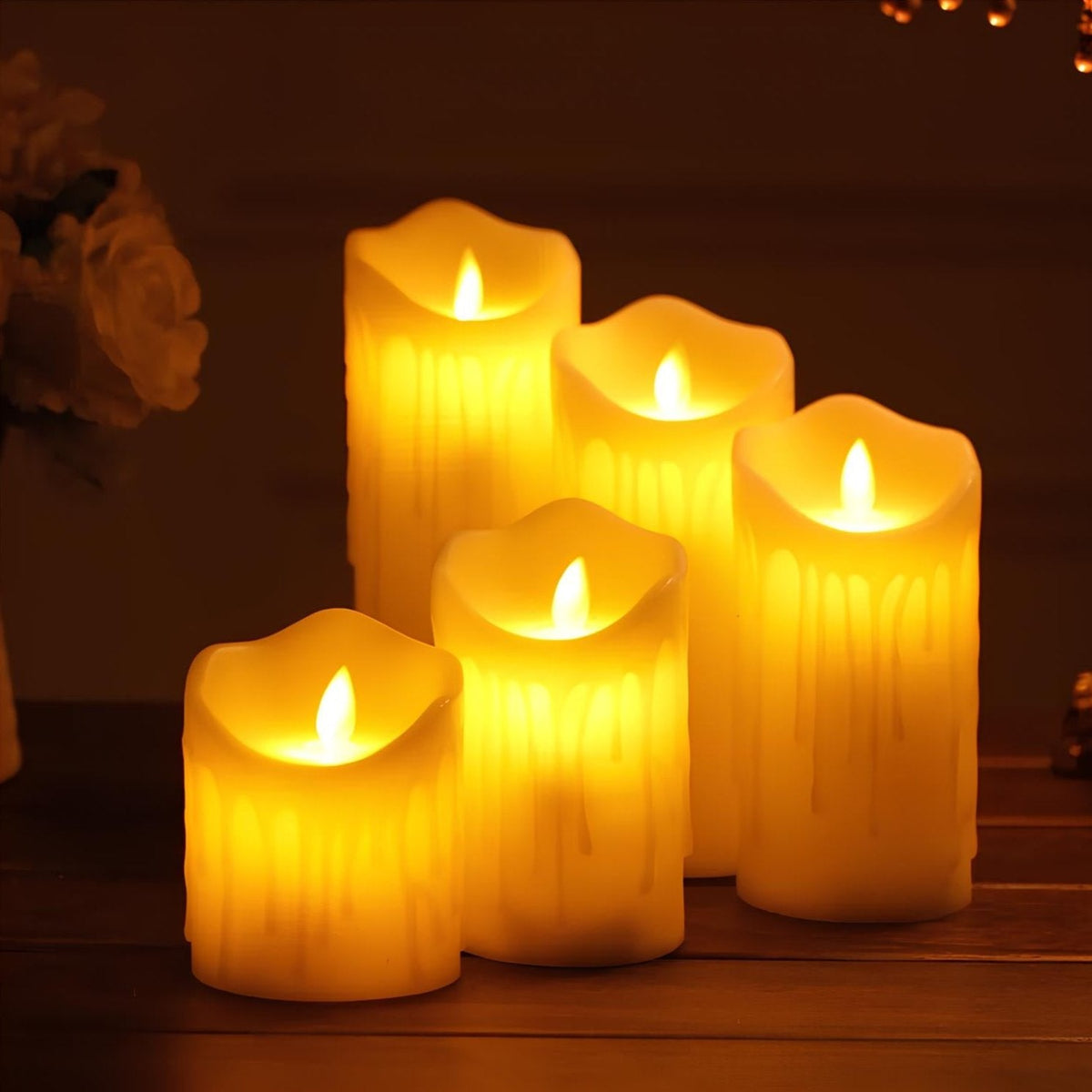Flameless LED Block Candles-Home Decor > Decorative Accessories-casanuva-Melting Candles - 5 pi...-casanuva