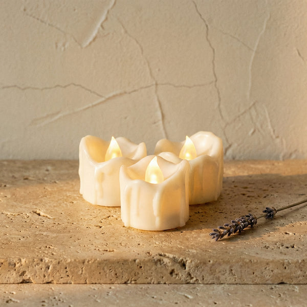 Flameless LED Candles Set of 3 Realistic Flickering Battery Operated-Home Decor > Decorative Accessories-casanuva-casanuva