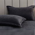Fleece Pillow Covers for Comfort and Warmth-Bedding & Bath > Pillowcases-casanuva-Charcoal Black-19"x29"x0.79"-casanuva