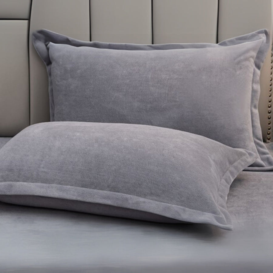 Fleece Pillow Covers for Comfort and Warmth-Bedding & Bath > Pillowcases-casanuva-Light Gray-19"x29"x0.79"-casanuva