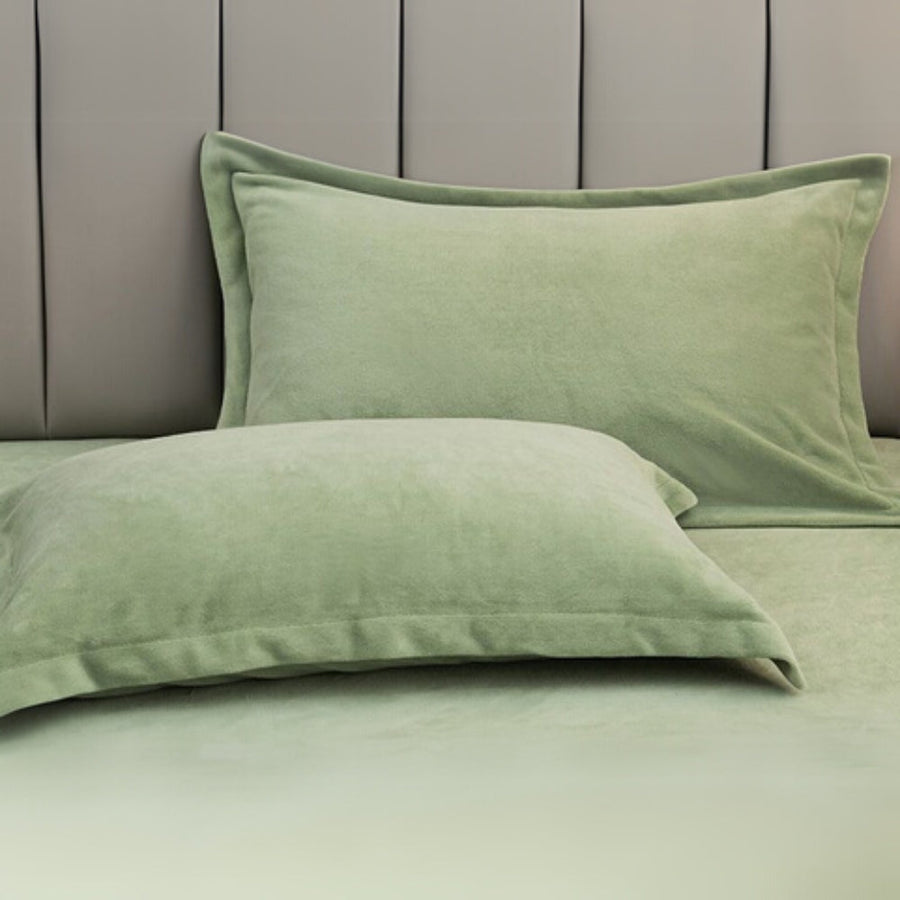 Fleece Pillow Covers for Comfort and Warmth-Bedding & Bath > Pillowcases-casanuva-Pastel Green-19"x29"x0.79"-casanuva