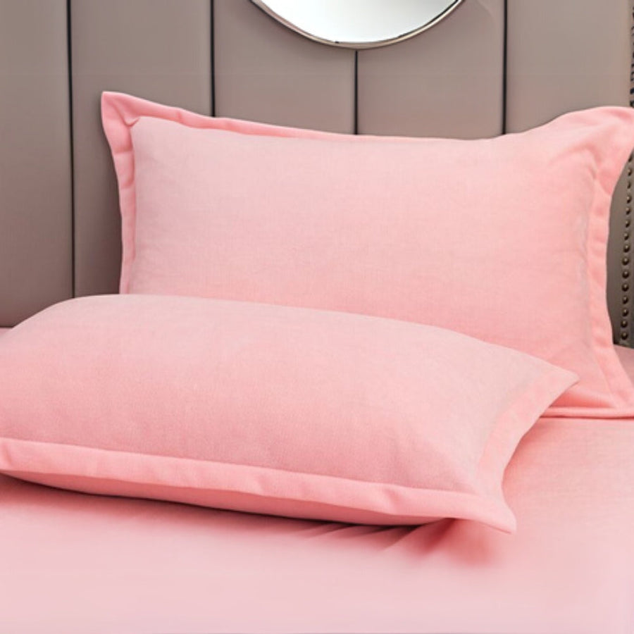 Fleece Pillow Covers for Comfort and Warmth-Bedding & Bath > Pillowcases-casanuva-Soft Pink-19"x29"x0.79"-casanuva