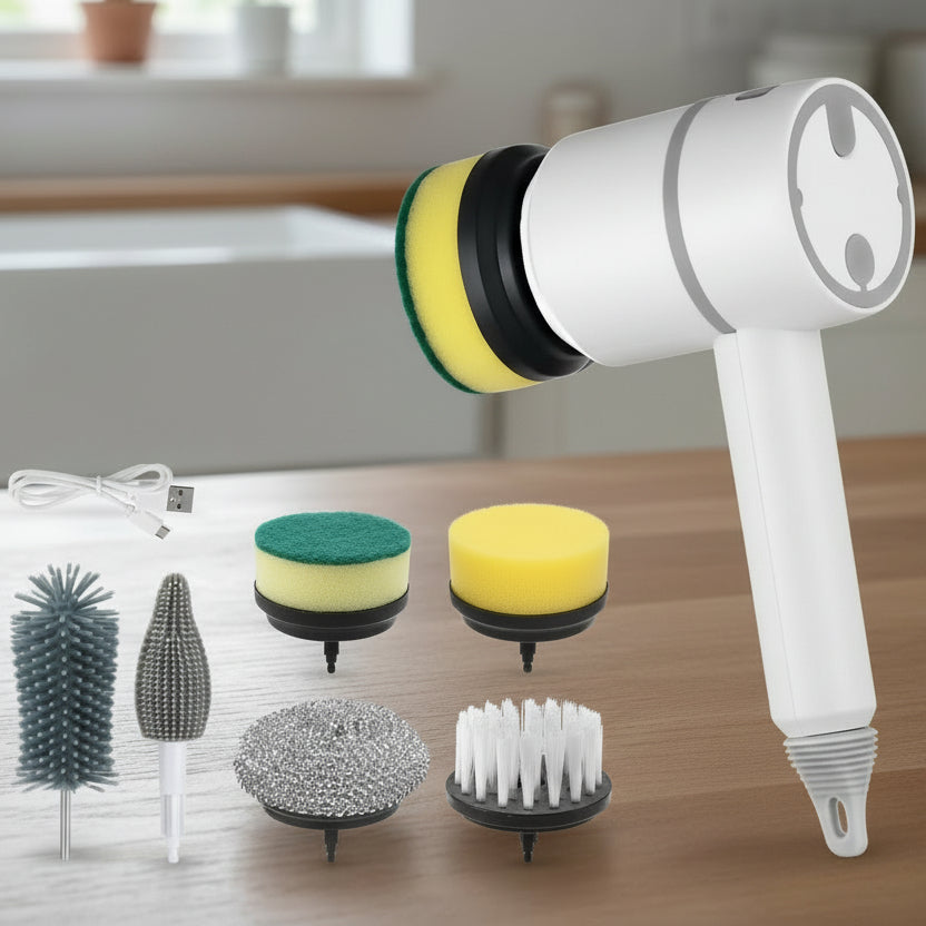 FlexScrub interchangeable cleaning heads for all surfaces-Home Decor > Decorative Accessories-casanuva-White-casanuva
