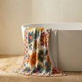 Floral Bath Towel Soft Cotton Absorbent Design-Bedding & Bath > Bath Towels-casanuva-casanuva