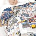 Floral Cotton Blanket 100% Natural Rustic Design-Bedding & Bath > Blankets-casanuva-casanuva