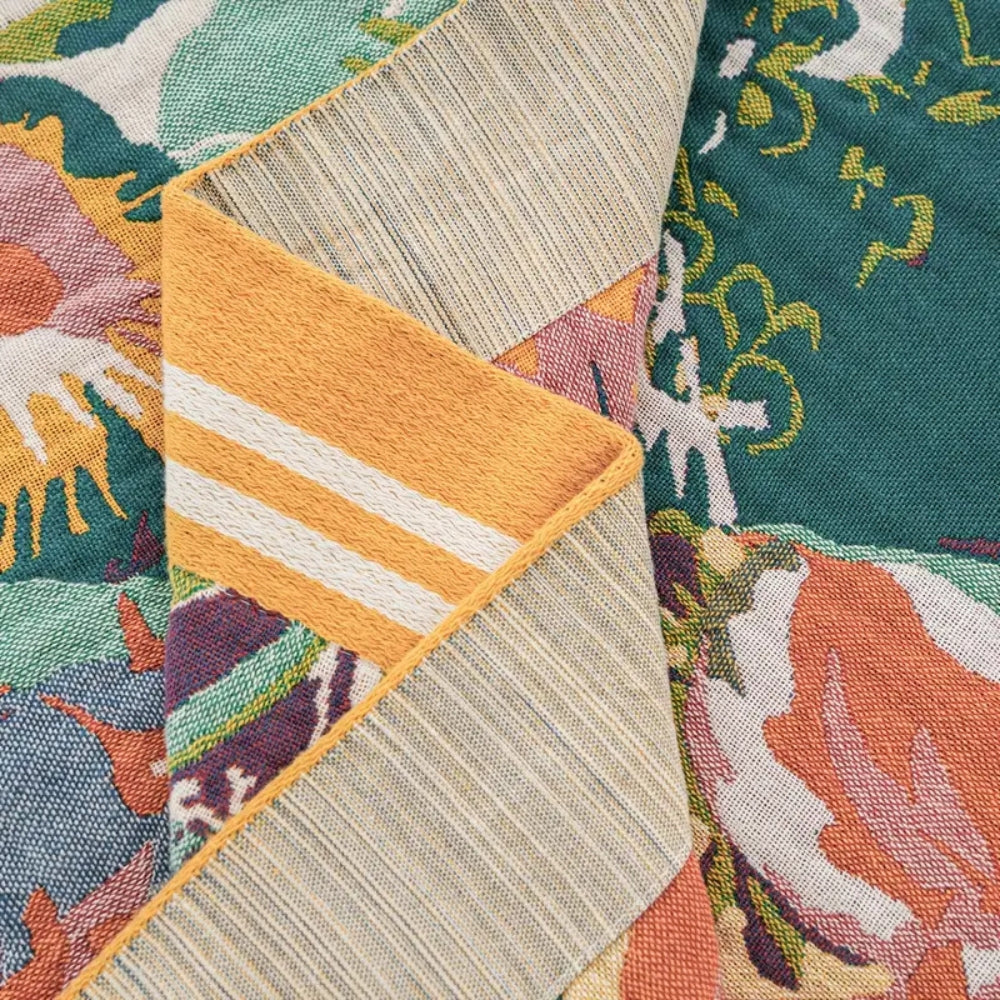 Floral Cotton Blanket Sienna Bloom Design-Bedding & Bath > Blankets-casanuva-casanuva