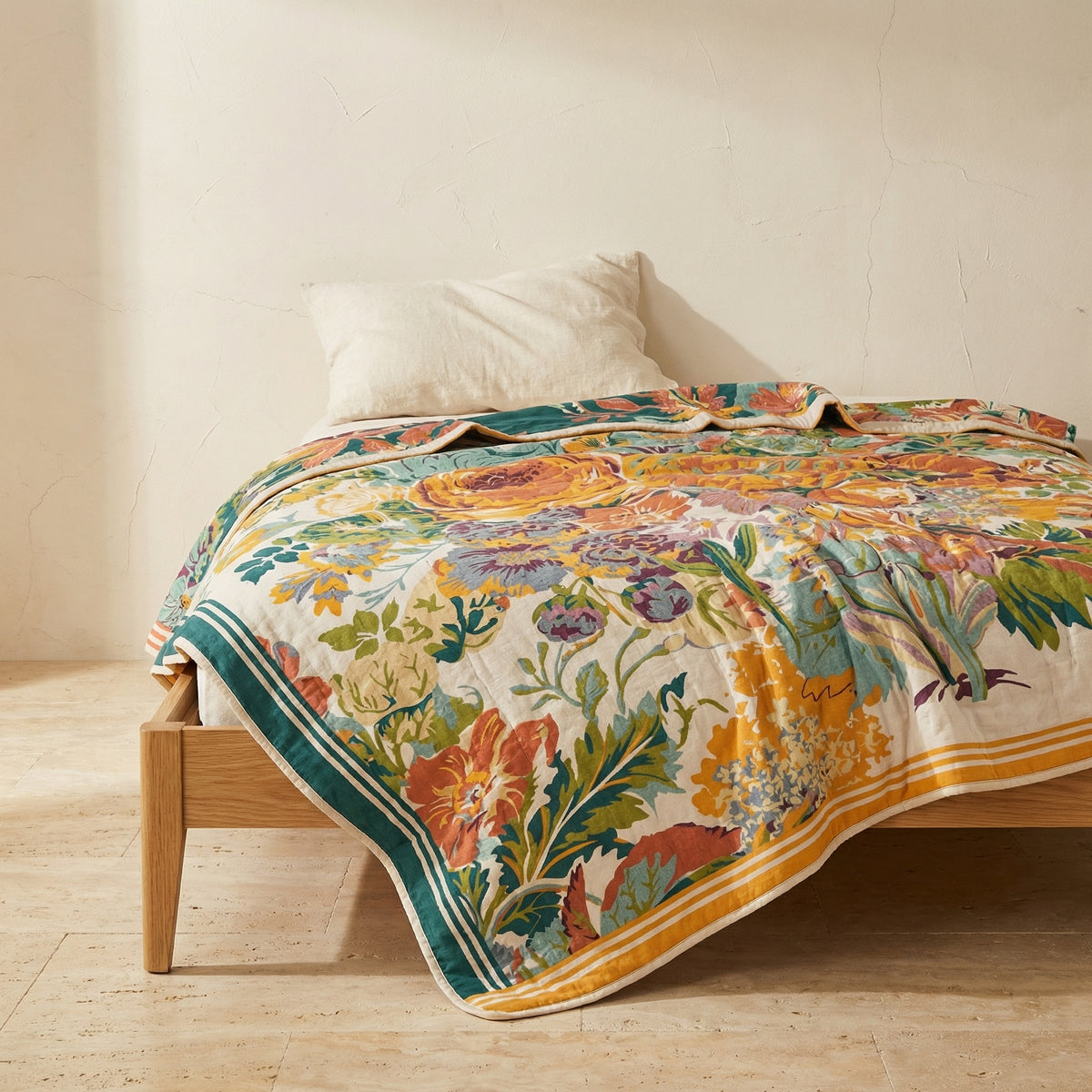 Floral Cotton Blanket Sienna Bloom Design-Bedding & Bath > Blankets-casanuva-casanuva