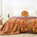 Floral Cotton Tassel Blanket-Bedding & Bath > Blankets-casanuva-casanuva