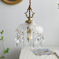 Floral Crystal Pendant Light 1-Light Vintage Design-Lighting > Pendant Lights-casanuva-7.87''-100V-120V-casanuva