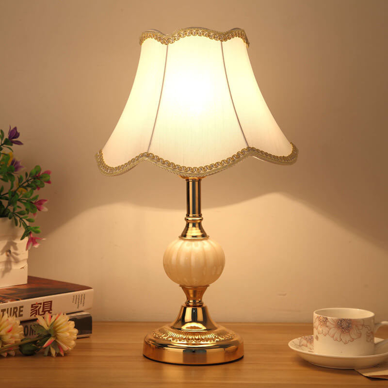 Floral Glass Table Lamp 1-Light Nordic Vintage Design-Lighting > Table Lamps-casanuva-100V-120V - Push Butto...-7-casanuva