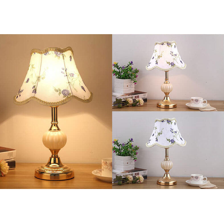 Floral Glass Table Lamp 1-Light Nordic Vintage Design-Lighting > Table Lamps-casanuva-casanuva