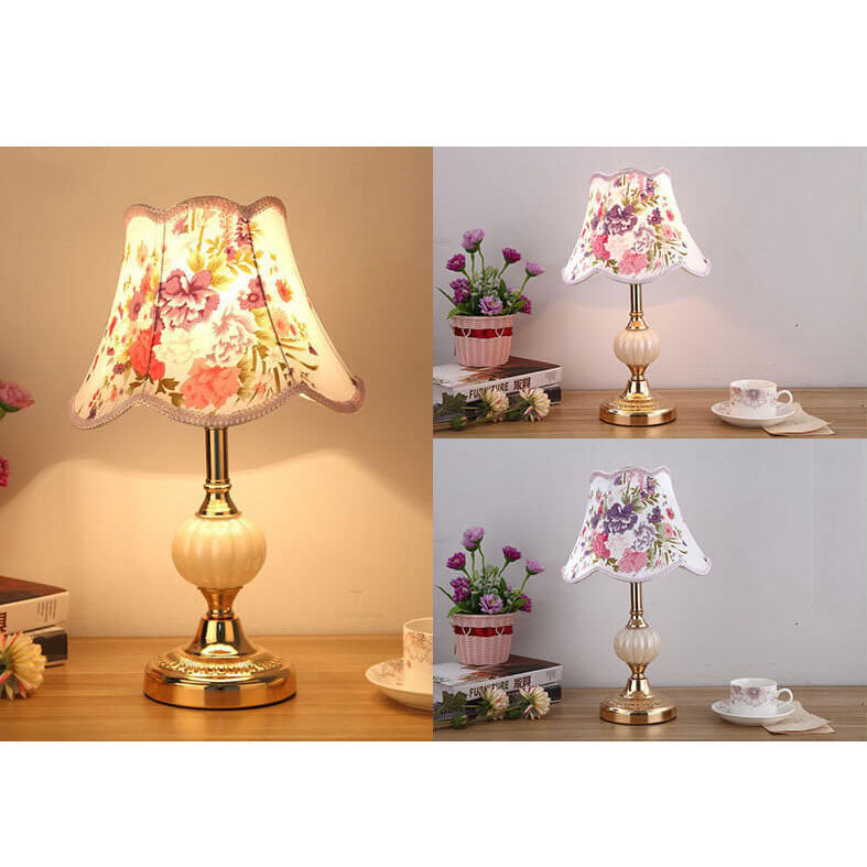Floral Glass Table Lamp 1-Light Nordic Vintage Design-Lighting > Table Lamps-casanuva-casanuva