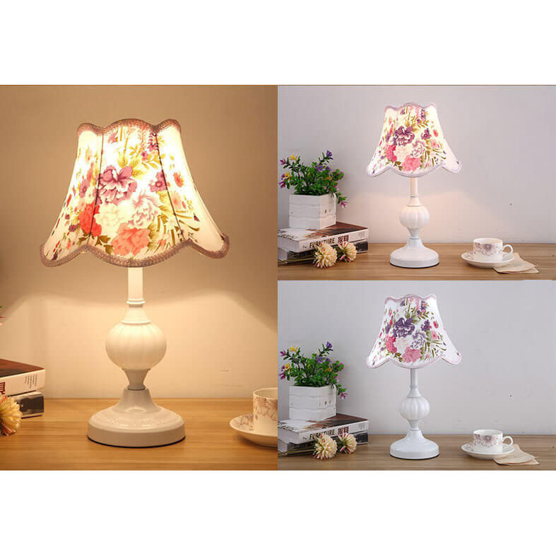 Floral Glass Table Lamp 1-Light Nordic Vintage Design-Lighting > Table Lamps-casanuva-casanuva