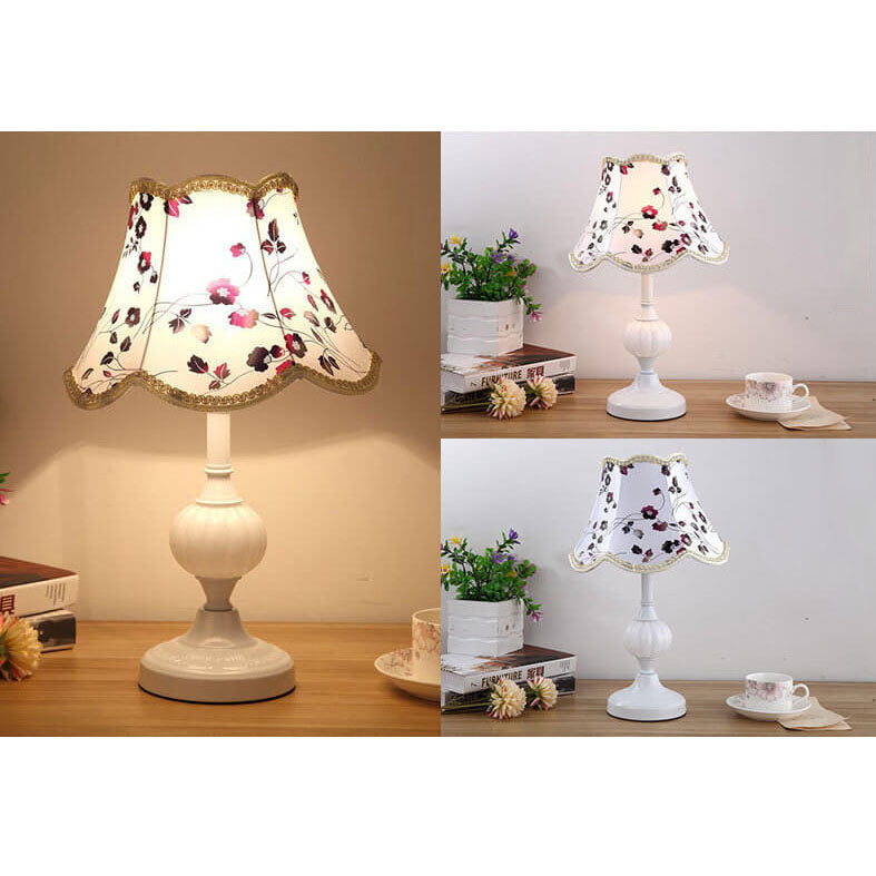 Floral Glass Table Lamp 1-Light Nordic Vintage Design-Lighting > Table Lamps-casanuva-casanuva