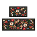 Floral Kitchen Mat Set Boho Style Meadow Design-Kitchen & Dining > Kitchen Mats-casanuva-casanuva