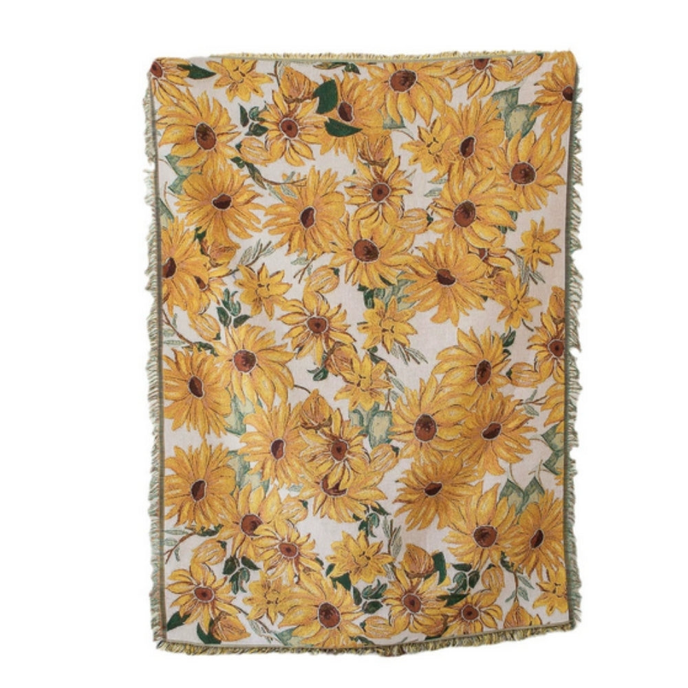 Floral Outdoor Picnic Blanket Washable Microfiber 180x130 cm-Bedding & Bath > Blankets-casanuva-casanuva