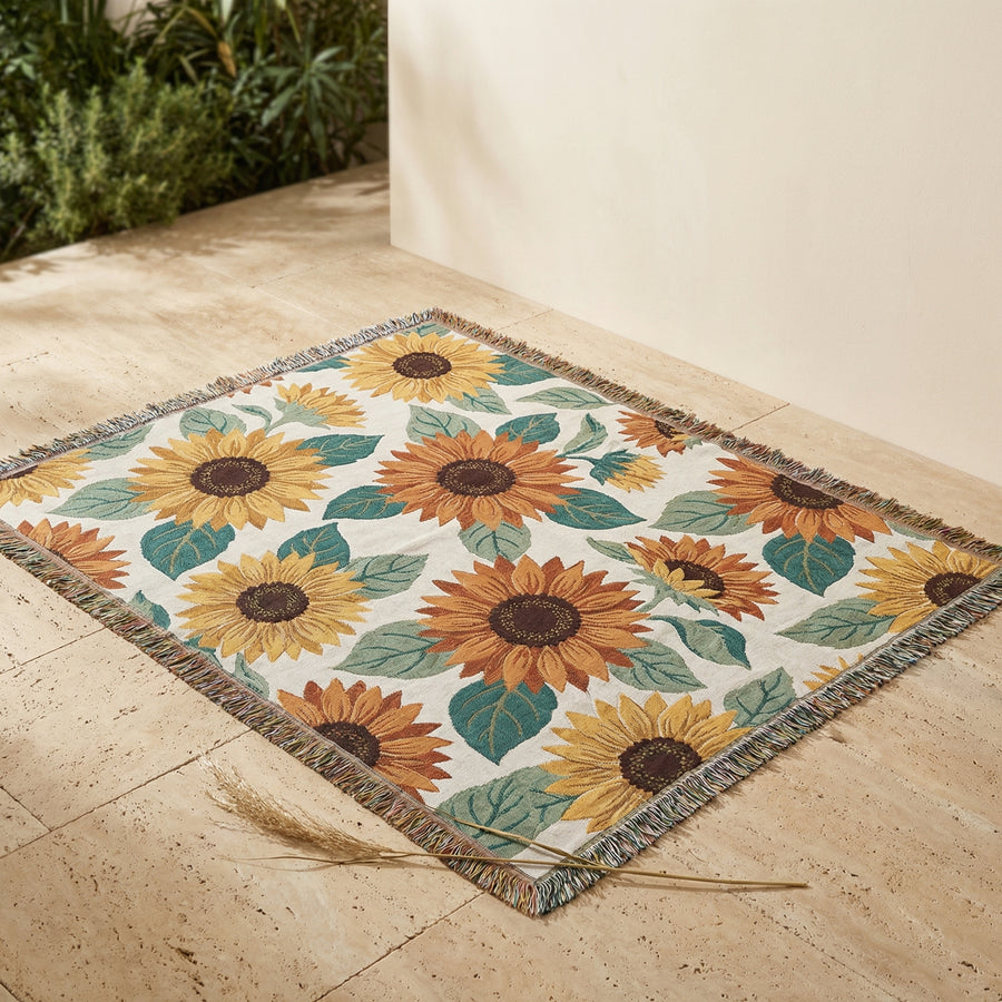 Floral Outdoor Picnic Blanket Washable Microfiber 180x130 cm-Bedding & Bath > Blankets-casanuva-casanuva