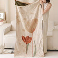 Floral Print Bath Towel Blanket-Bedding & Bath > Bath Towels-casanuva-Tulip Grace-casanuva