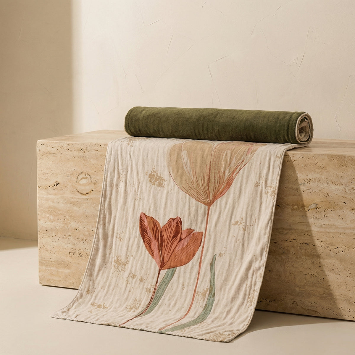 Floral Print Bath Towel Blanket-Bedding & Bath > Bath Towels-casanuva-casanuva