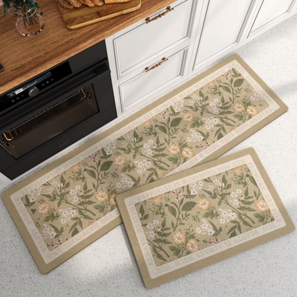 Floral Quick Dry Kitchen Mat-Kitchen & Dining > Kitchen Mats-casanuva-Golden Meadow-18"x29.5"-casanuva