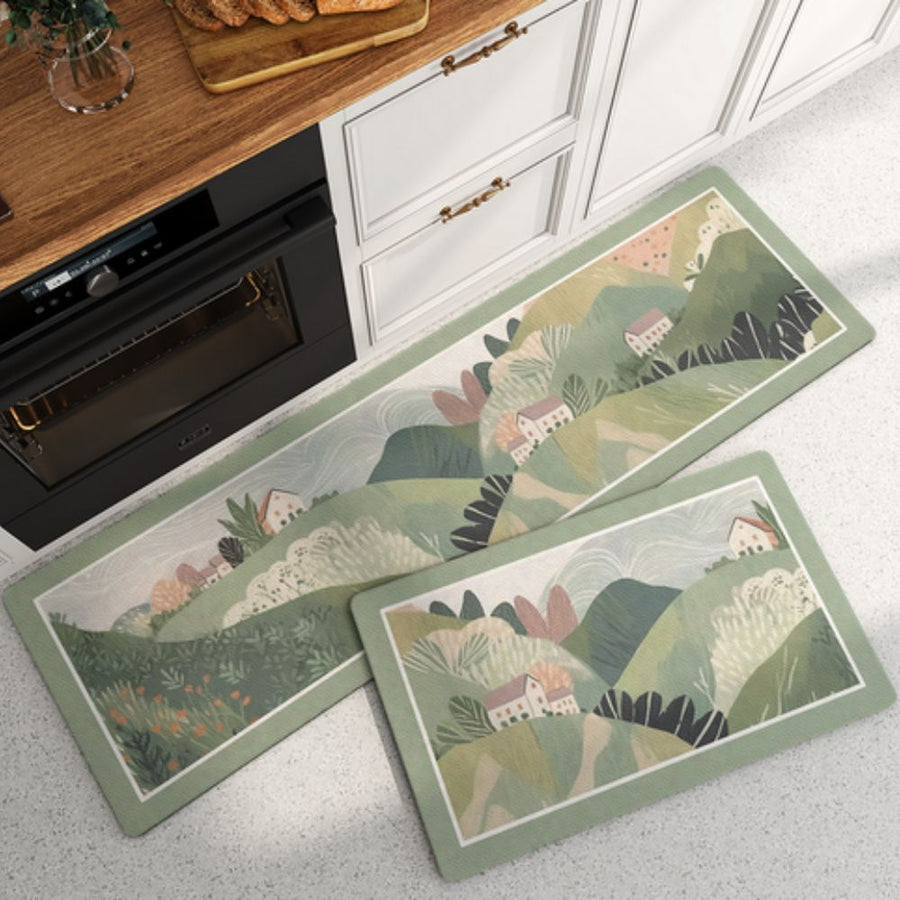 Floral Quick Dry Kitchen Mat-Kitchen & Dining > Kitchen Mats-casanuva-Pastoral Hills-18"x29.5"-casanuva