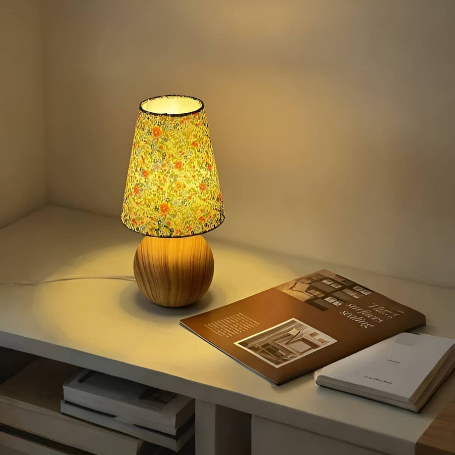 Floral Table Lamp with Ceramic Base-Lighting > Table Lamps-casanuva-casanuva