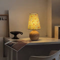 Floral Table Lamp with Ceramic Base-Lighting > Table Lamps-casanuva-casanuva