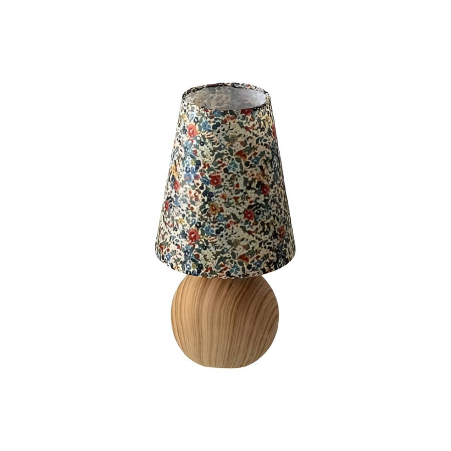 Floral Table Lamp with Ceramic Base-Lighting > Table Lamps-casanuva-Natural Wood-EU Plug-casanuva