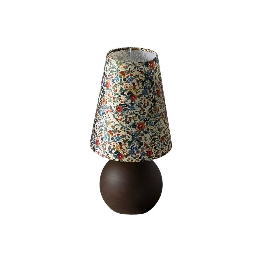 Floral Table Lamp with Ceramic Base-Lighting > Table Lamps-casanuva-Walnut-EU Plug-casanuva