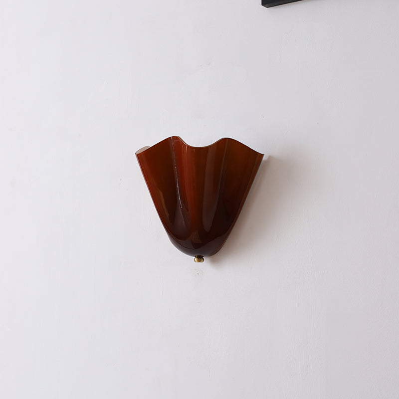 Flower Glass Wall Light-Lighting > Wall Lights-casanuva-28cmx13cmx25.5cm-Amber-casanuva