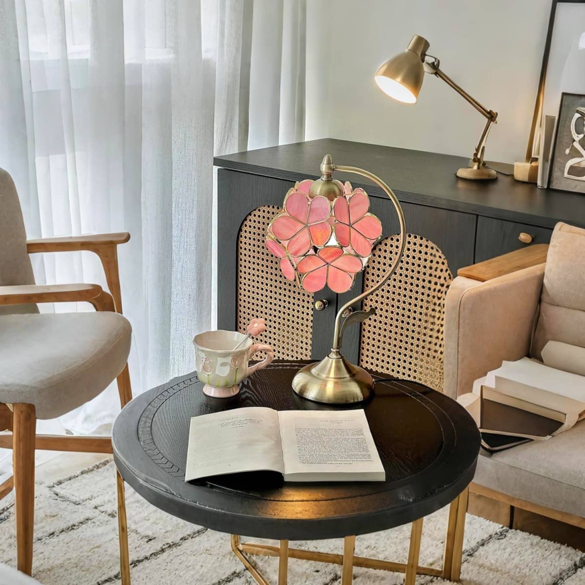Flower Petal Glass Table Lamp Vintage Romantic Design-Lighting > Table Lamps-casanuva-casanuva