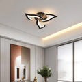 Flower Shape Iron LED Ceiling Light for Living Room-Lighting > Ceiling Lights-casanuva-Black-3 Lights D55*H8cm-Dimmable (Remote)-casanuva