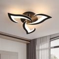 Flower Shape Iron LED Ceiling Light for Living Room-Lighting > Ceiling Lights-casanuva-Black-3 Lights D55*H8cm-Warm Light-casanuva