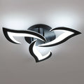 Flower Shape Iron LED Ceiling Light for Living Room-Lighting > Ceiling Lights-casanuva-Black-3 Lights D55*H8cm-White Light-casanuva
