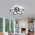 Flower Shape Iron LED Ceiling Light for Living Room-Lighting > Ceiling Lights-casanuva-Black-5 Lights D66*H8cm-White Light-casanuva