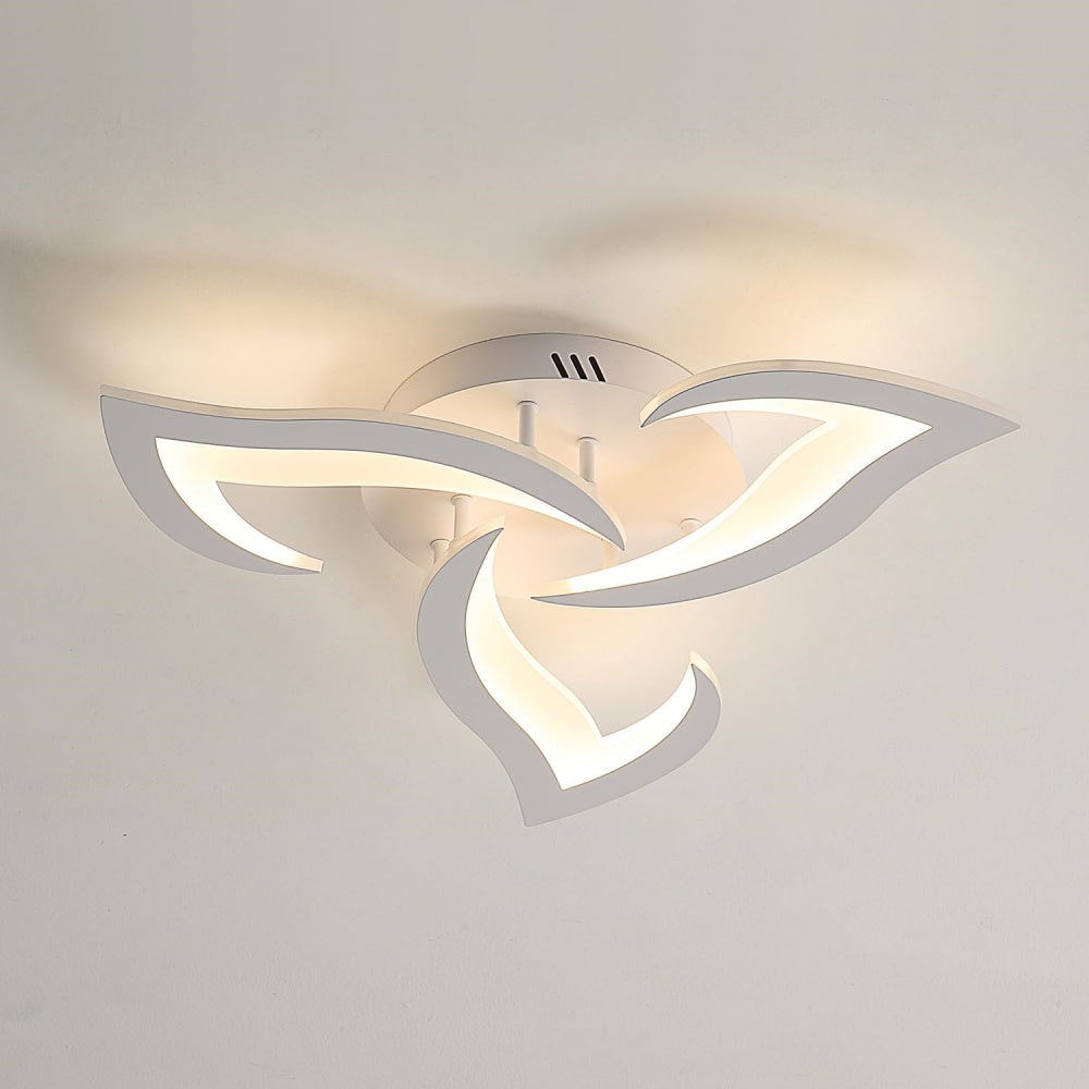 Flower Shape Iron LED Ceiling Light for Living Room-Lighting > Ceiling Lights-casanuva-White-3 Lights D55*H8cm-White Light-casanuva