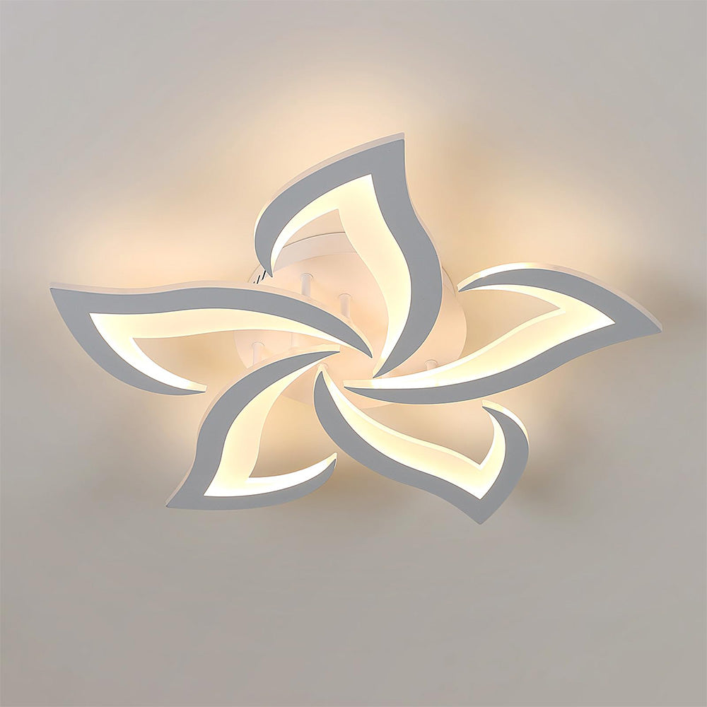 Flower Shape Iron LED Ceiling Light for Living Room-Lighting > Ceiling Lights-casanuva-White-5 Lights D66*H8cm-Warm Light-casanuva