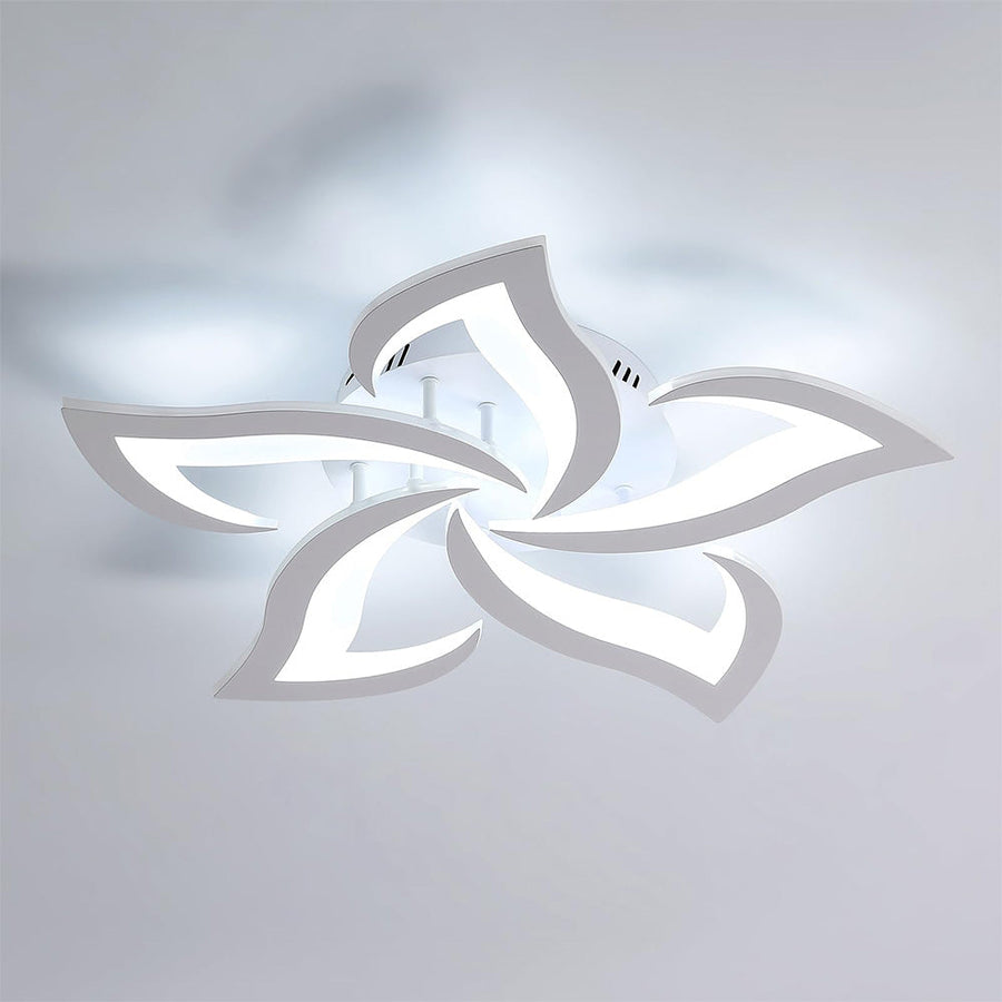 Flower Shape Iron LED Ceiling Light for Living Room-Lighting > Ceiling Lights-casanuva-White-5 Lights D66*H8cm-White Light-casanuva