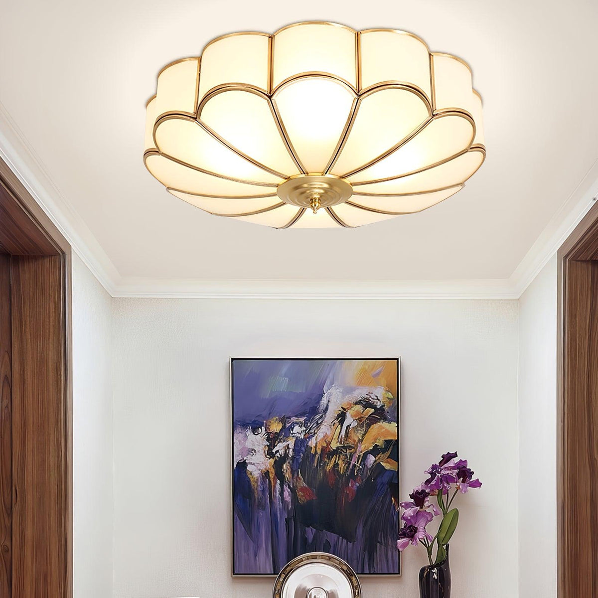 Flower Shaped Glass Recessed Ceiling Light Fixture-Lighting > Ceiling Lights-casanuva-casanuva