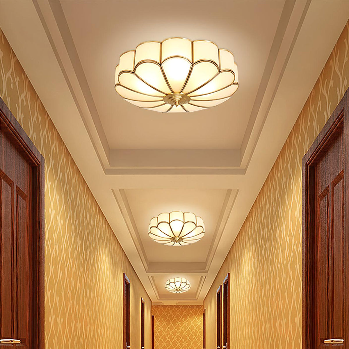 Flower Shaped Glass Recessed Ceiling Light Fixture-Lighting > Ceiling Lights-casanuva-casanuva