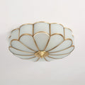Flower Shaped Glass Recessed Ceiling Light Fixture-Lighting > Ceiling Lights-casanuva-35cmx15.5cm-Brass & White-casanuva