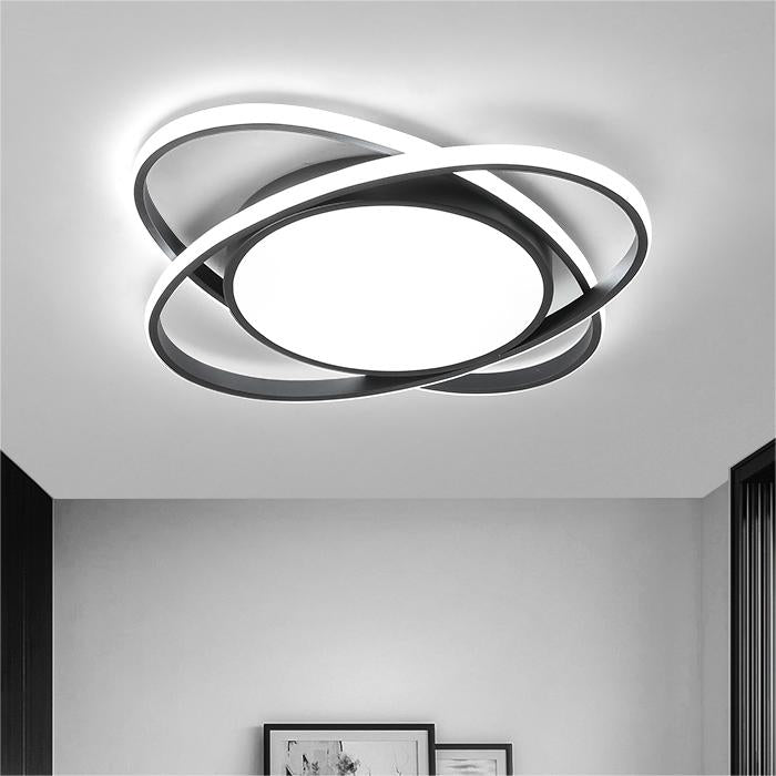 Flush Mount Ceiling Lamp for Bedroom with Stylish Design-Lighting > Ceiling Lights-casanuva-Black-D60*H5cm-3 Color Change-casanuva