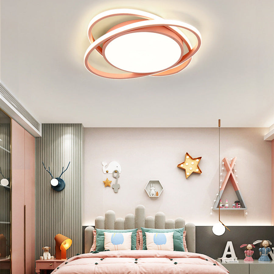 Flush Mount Ceiling Lamp for Bedroom with Stylish Design-Lighting > Ceiling Lights-casanuva-Pink-D50*H5cm-3 Color Change-casanuva