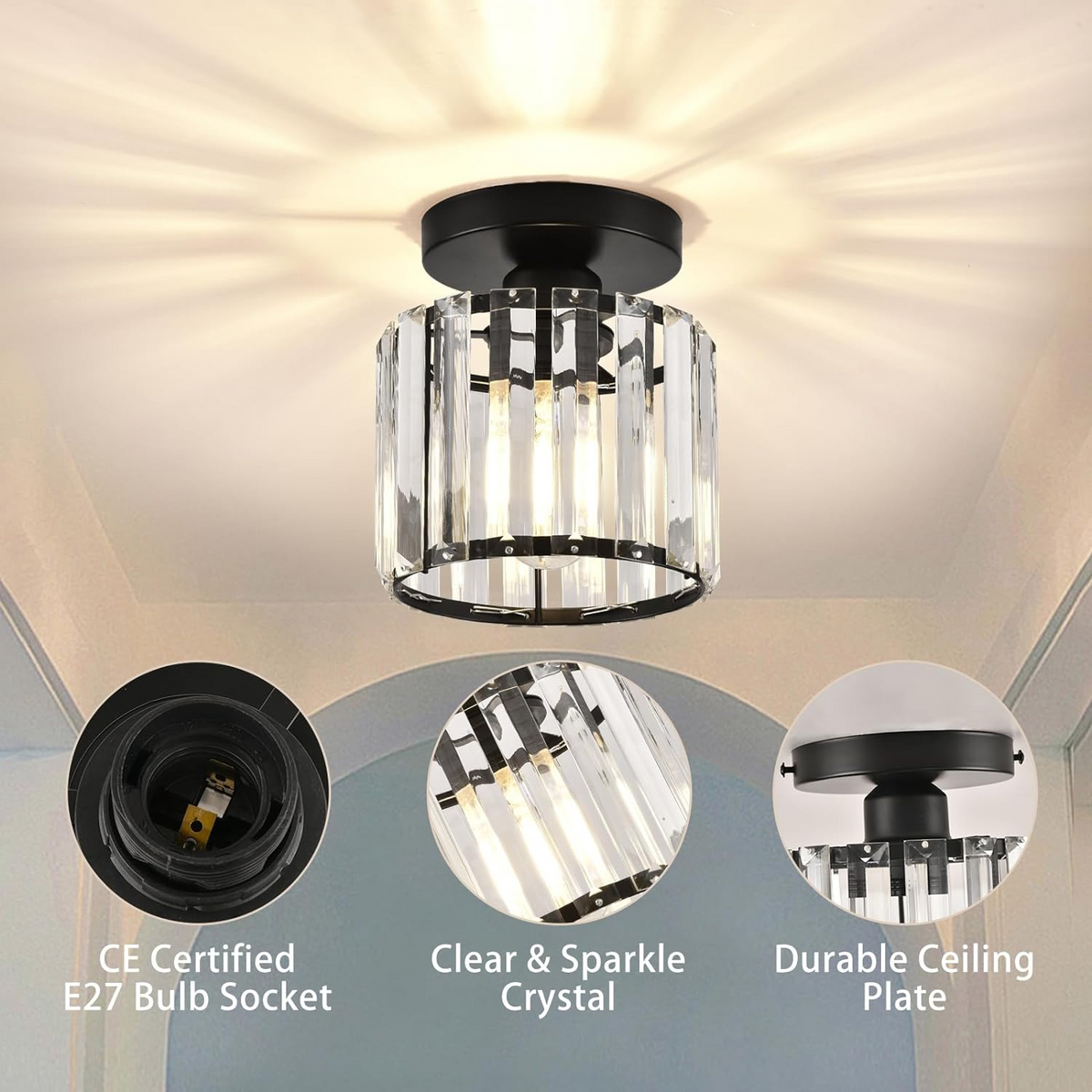 Flush Mount Ceiling Light 1-Light Modern Design-Lighting > Ceiling Lights-casanuva-casanuva